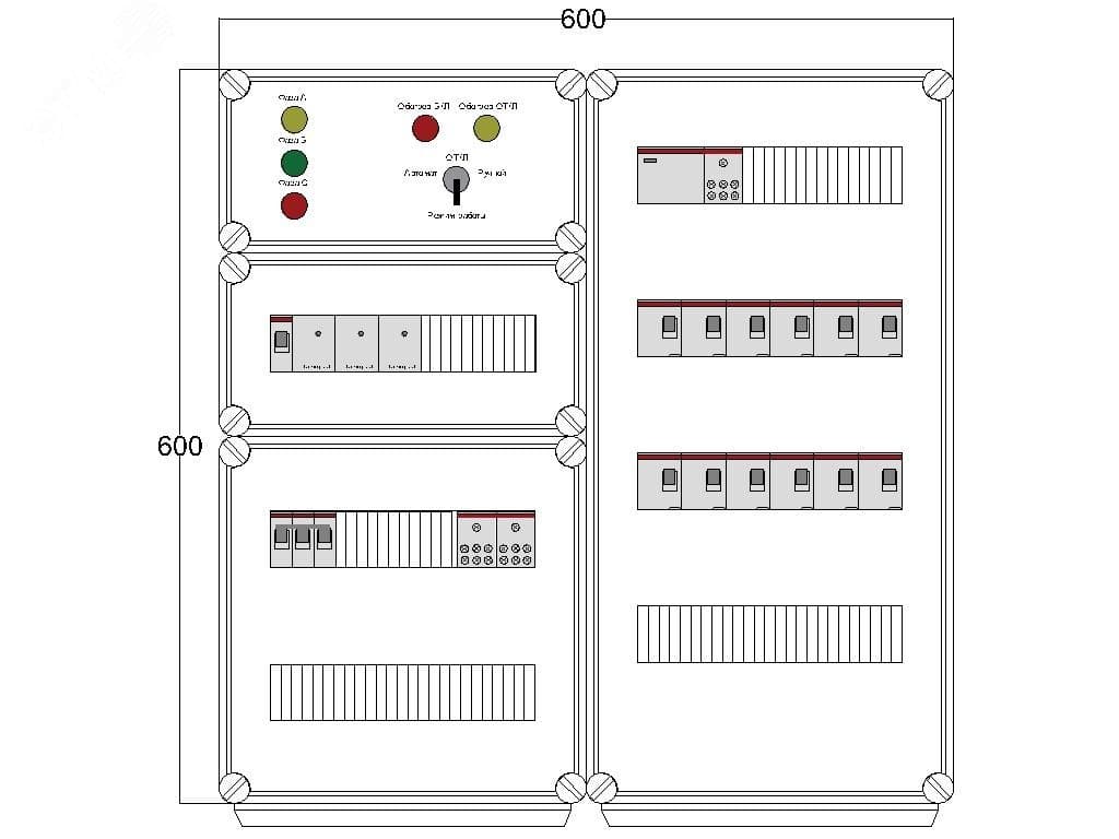 Щит управления электрообогревом DEVIBOX HR 12x1700 3хD330 (в комплекте с терморегулятором и датчиком температуры)