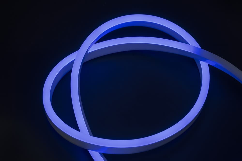Гибкий неон 6Вт/м 220В синий IP65 120 LED/м
