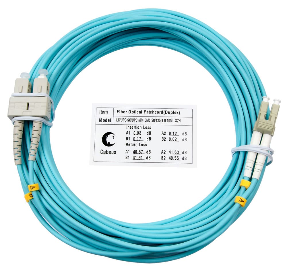 Патч-корд оптический duplex 10м LC-SC 50/125MM OM3 LSZH