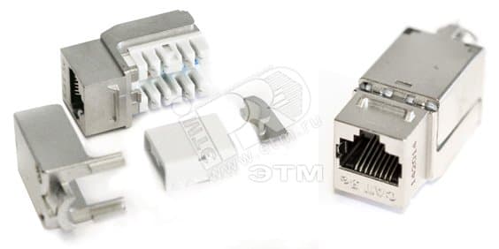 Вставка Keystone Jack RJ-45(8P8C) категория 5e экранированная 110 IDC заделка с помощью NE-TOOL белая