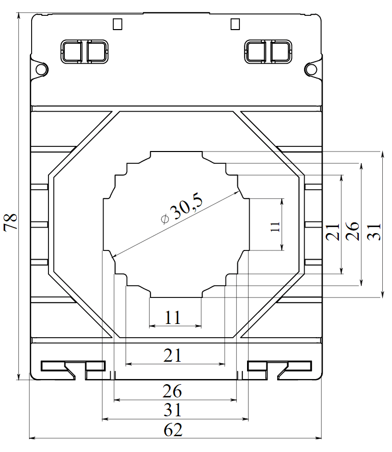 Трансформатор тока CT30 150A, класс 0.2, 1ВА