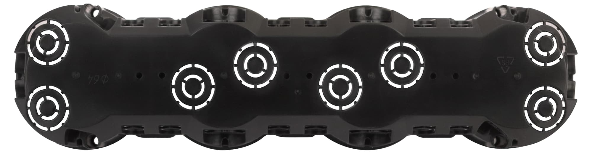 Коробка установочная KUT-4-70-45 черная 4х местная 283х70х45мм для твердых стен саморезы IP30