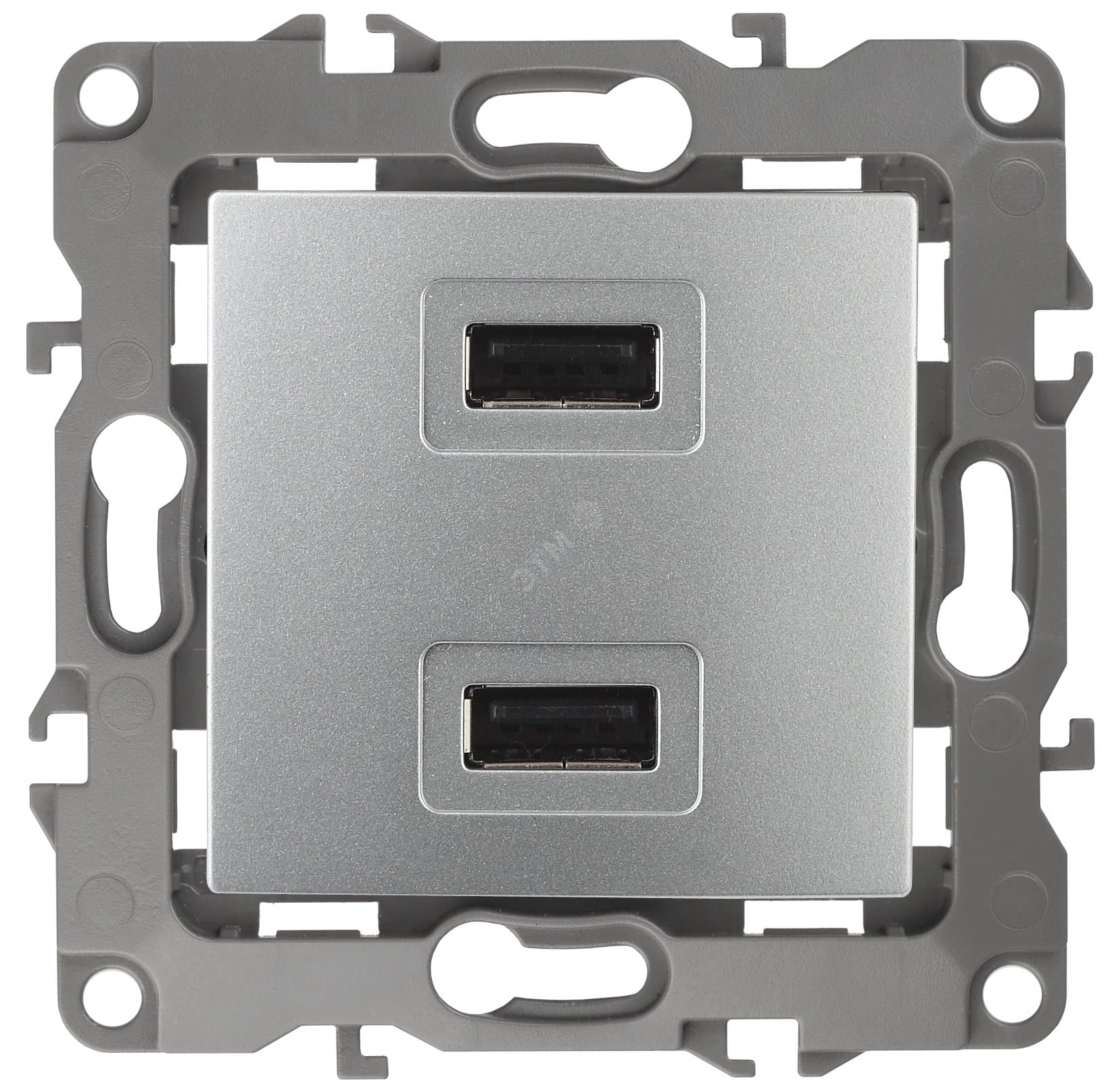 Устройство зарядное USB, 5В-2100мА, Эра12, алюминий, 12-4110-03