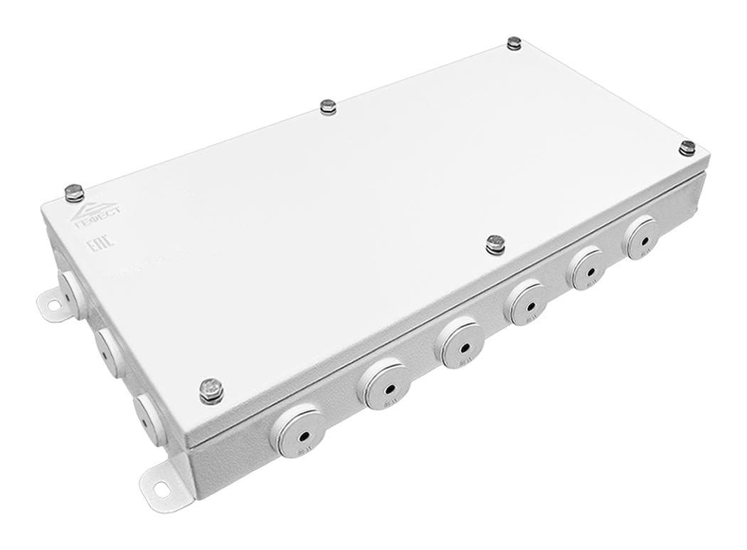 Коробка монтажная КМ IP66(Р)-2040, корпус из оцинкованной стали, количество резиновых вводов 18(8-13мм)