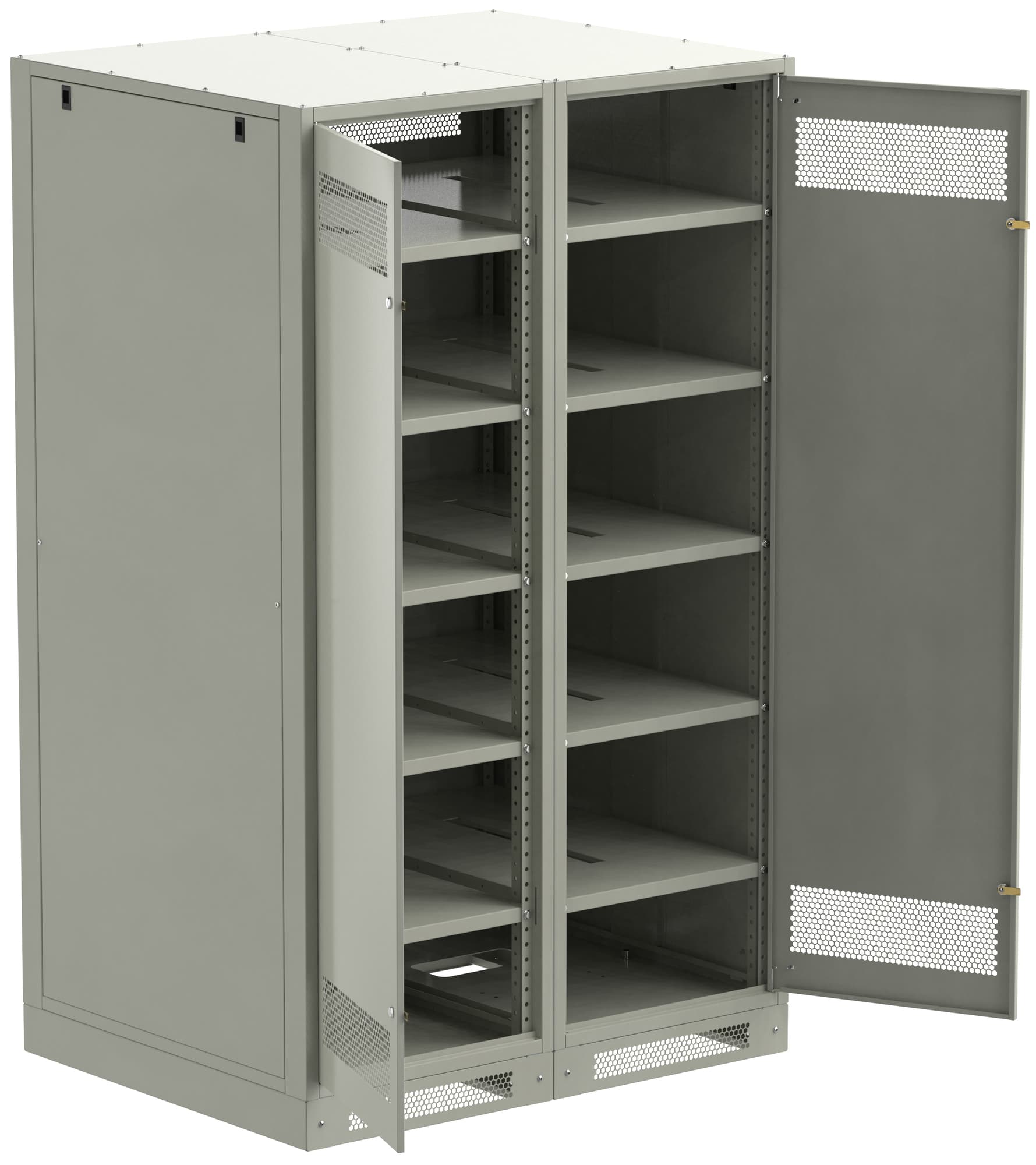Шкаф LINEA B (пустой) 2000х1400х950мм двустворчатая металлическая дверь серый