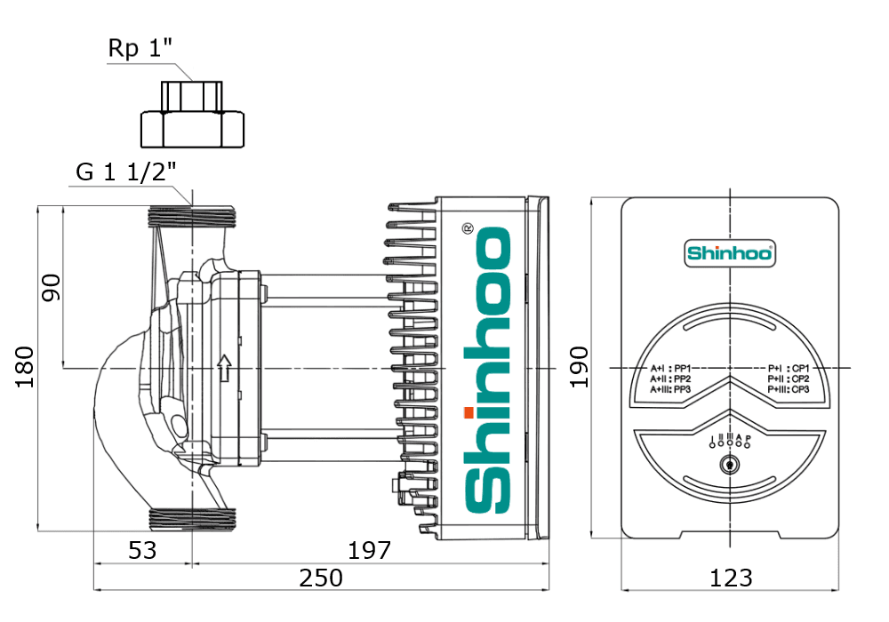 Насос циркуляционный MEGA+ 25-12 1x230V