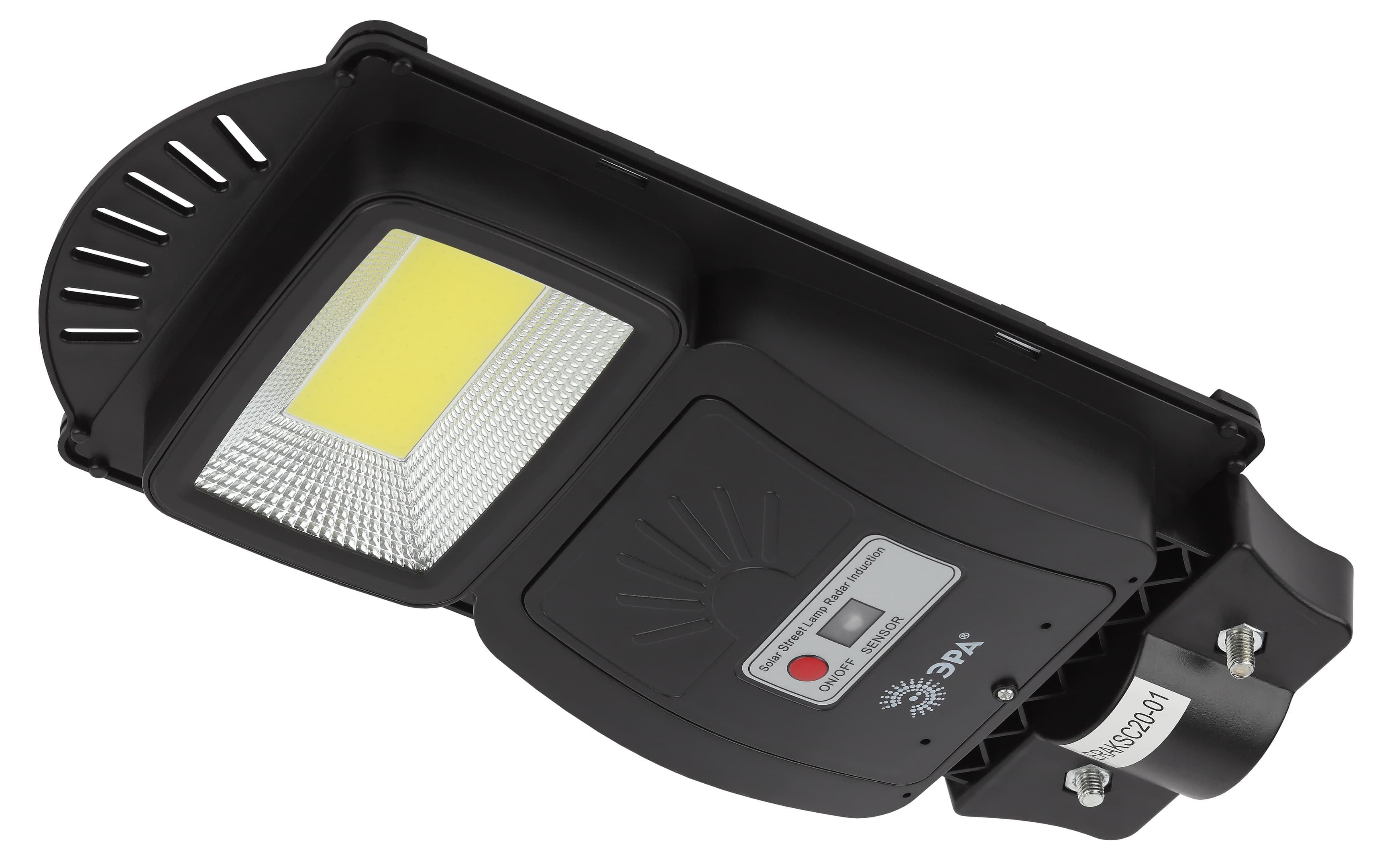 Светильник консольный на солнечной батарее, COB,20W,с датчиком движения, ПДУ, 450 Лм, 5000K, IP65