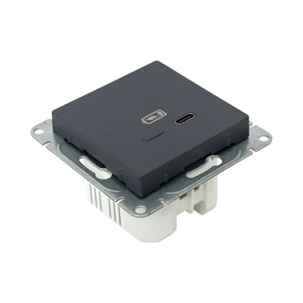 Механизм розетки USB-С  быстрая  графит Эпика EKF