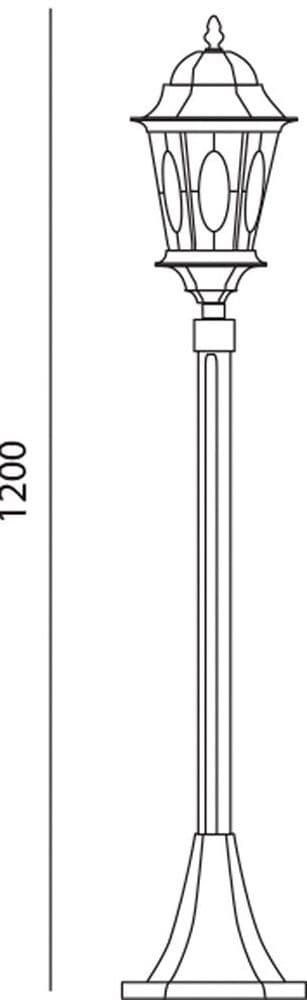 Светильник НТУ-60w столб-1,2м, Е27,IP44, чер.зол
