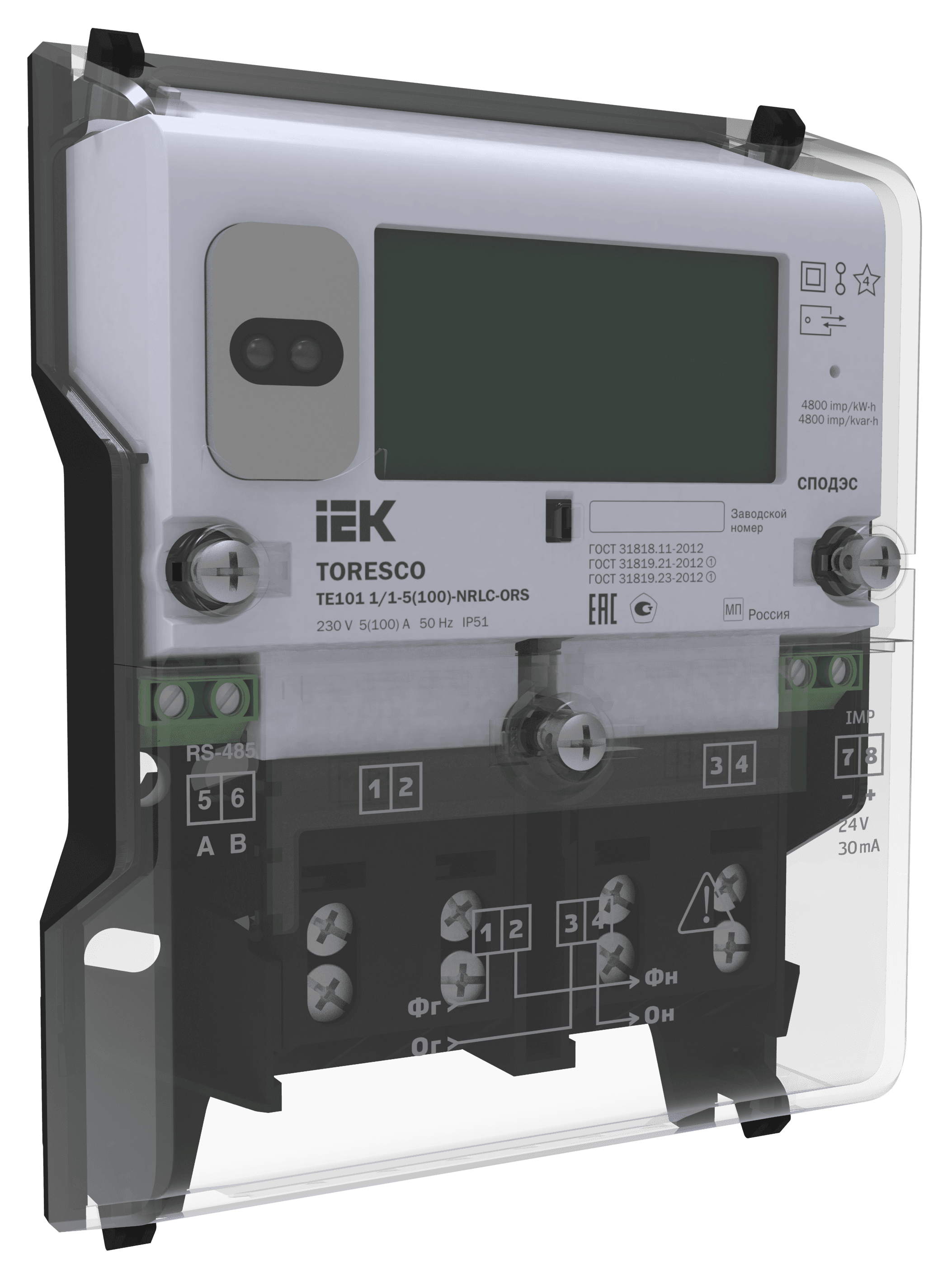 Счетчик электрической энергии TE101 1/1-5100-NRLC-OF TORESCO