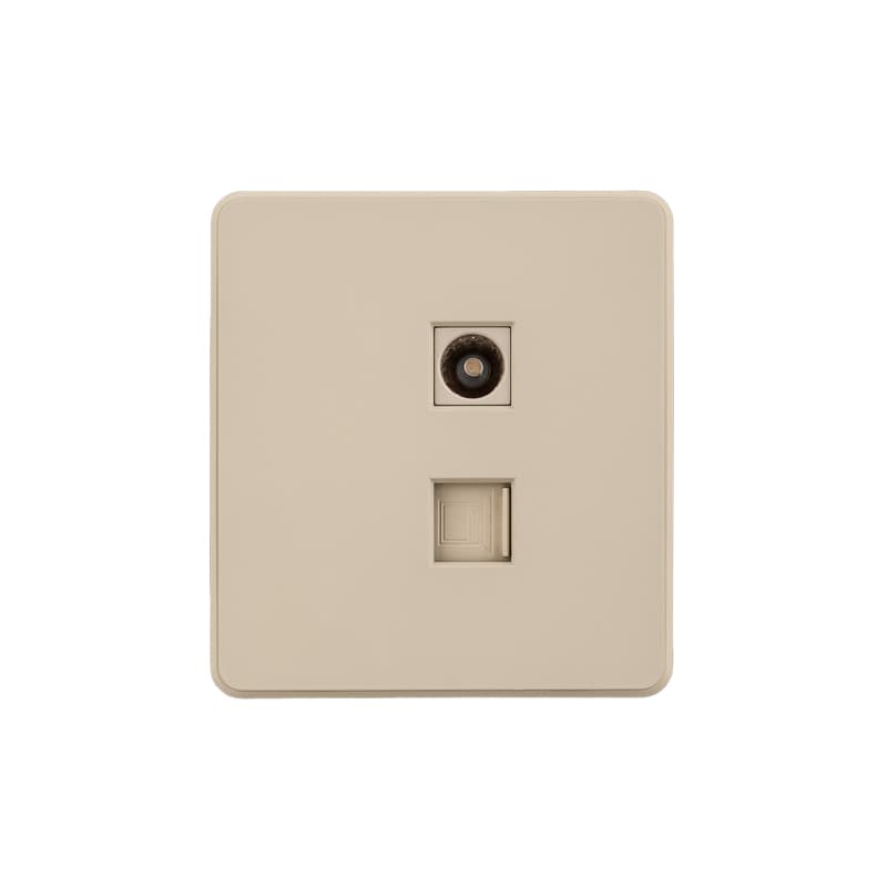 Розетка ROUND компьютерная RJ45 кат6 + TV скрытой установки механизм шелк
