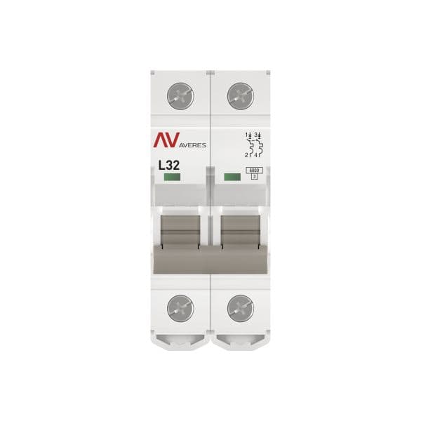 Выключатель автоматический AV-6 2P 32A (L) 6kA AVERES