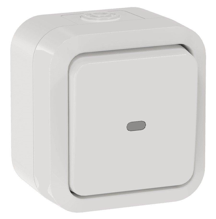 TORS Переключатель одноклавишный с индикацией 10А IP55 TS302 белый IEK
