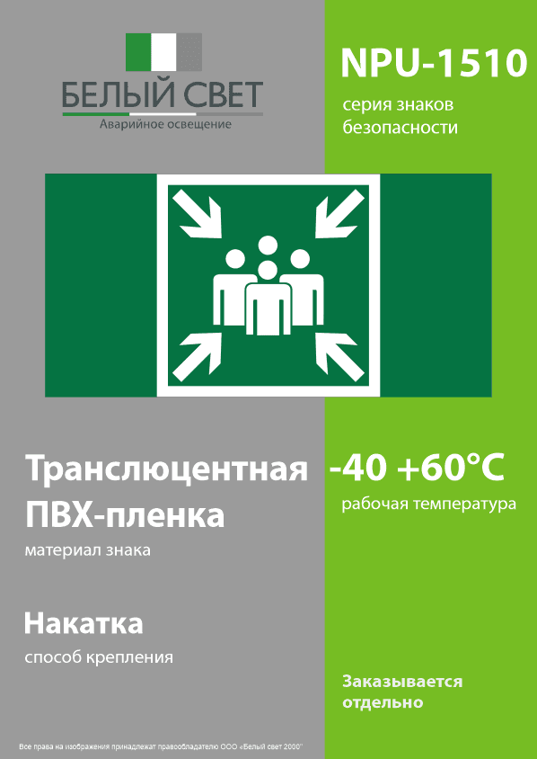 Знак безопасности NPU-1510.E21''Пункт (место) сбора''