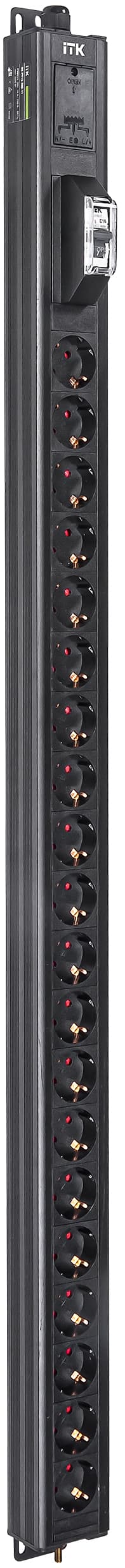 Блок распределения питания ITK BASE PDU PV0111 26U 1ф 16А 20SCHUKO 2.6м SCHUKO