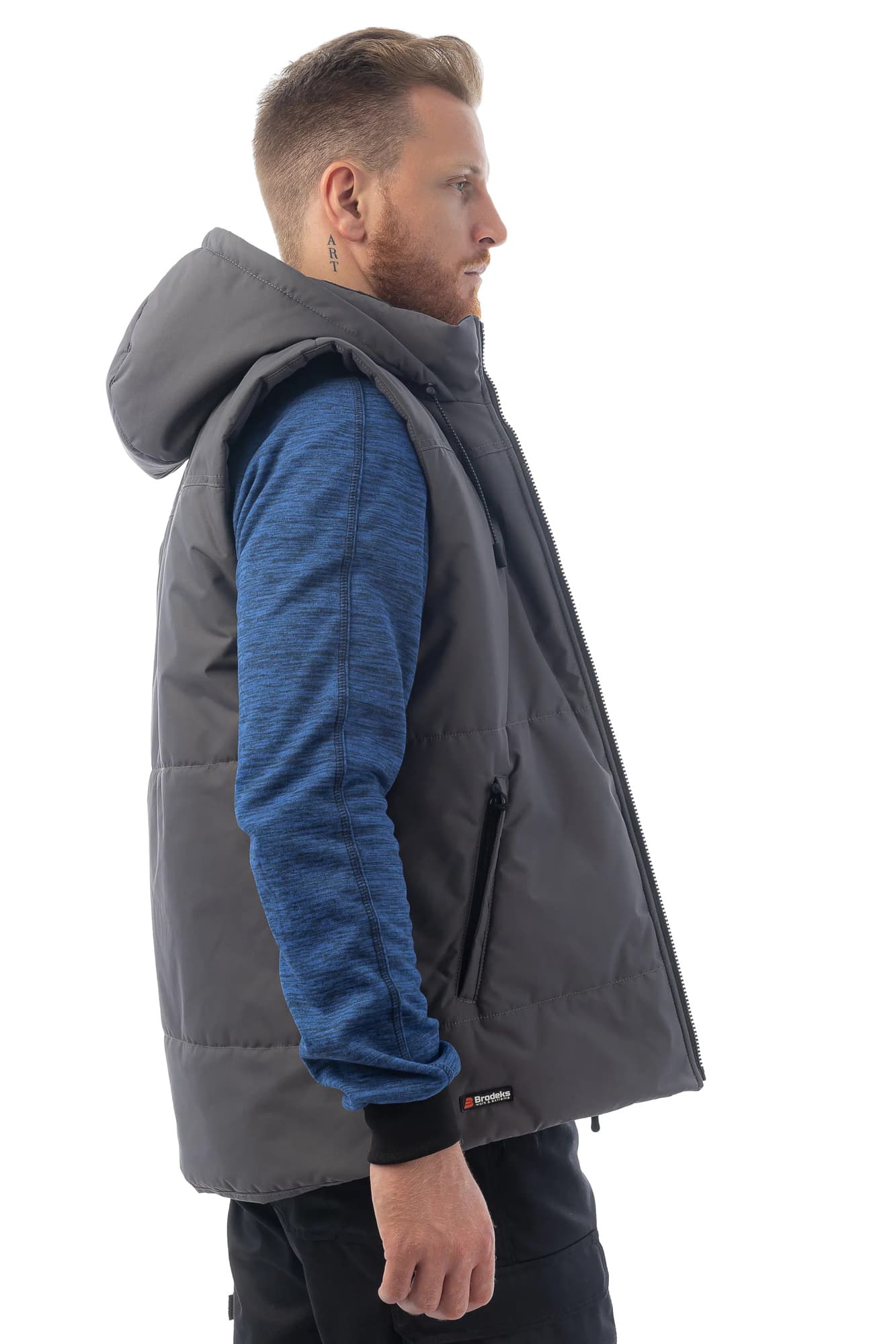 Жилет утепленный Brodeks KW112, серый (2XL)