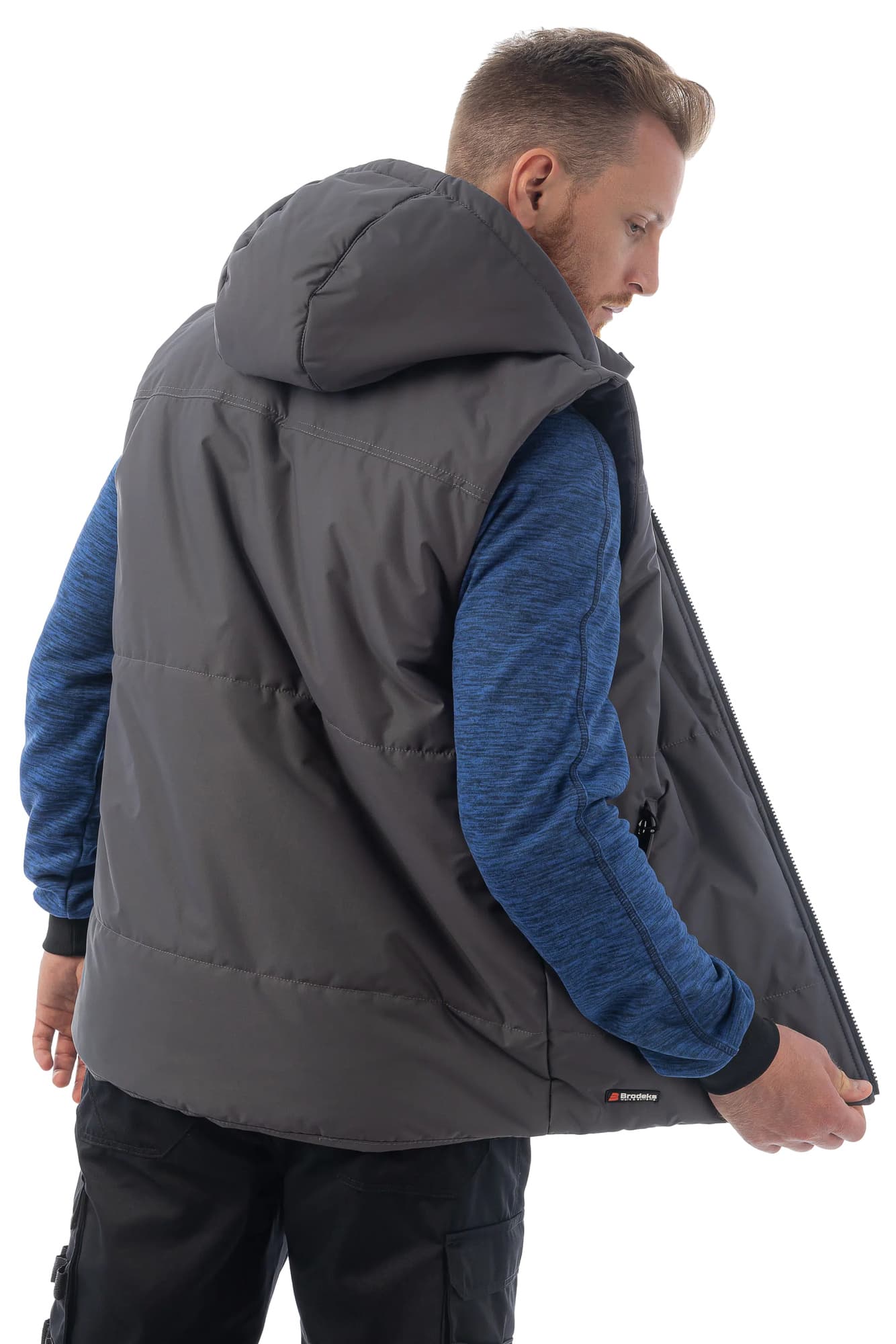 Жилет утепленный Brodeks KW112, серый (2XL)