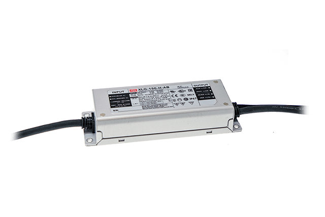 Источник питания AC-DC, 150Вт, стабилизатор тока, IP67, вход 90...305В AC, 47...63Гц, ККМ, выход 700...1050мА-120...214В (режим пост. мощности), изоляция 3750В AC, в кожухе 180х63х35.5мм, -40...+90 градС (корпус), встр. потенциометр