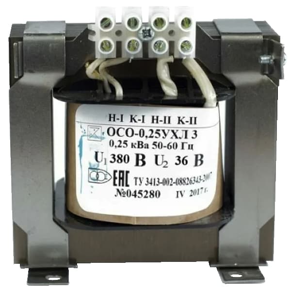 Трансформатор ОСО-0,25 УХЛ3 380/36, IP00