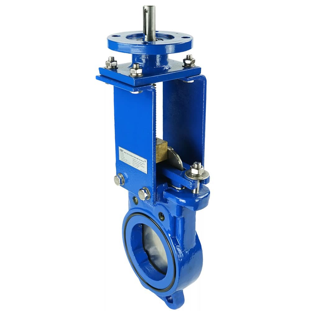 Задвижка шиберная ножевая GGG40-SS304-NBR-2W-ISOF10 Ду100 Ру16 с невыдвижным шпинделем, корпус GGG40, нож SS304, уплотнение NBR, направление рабочей среды 2-стороннее, с ISO-фланцем под привод, шток 18, F10