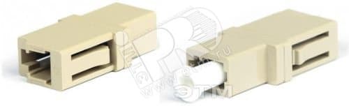 Адаптер оптический проходной LC/PC-LC/PC мм simplex корпус пластиковый бежевый белые колпачки