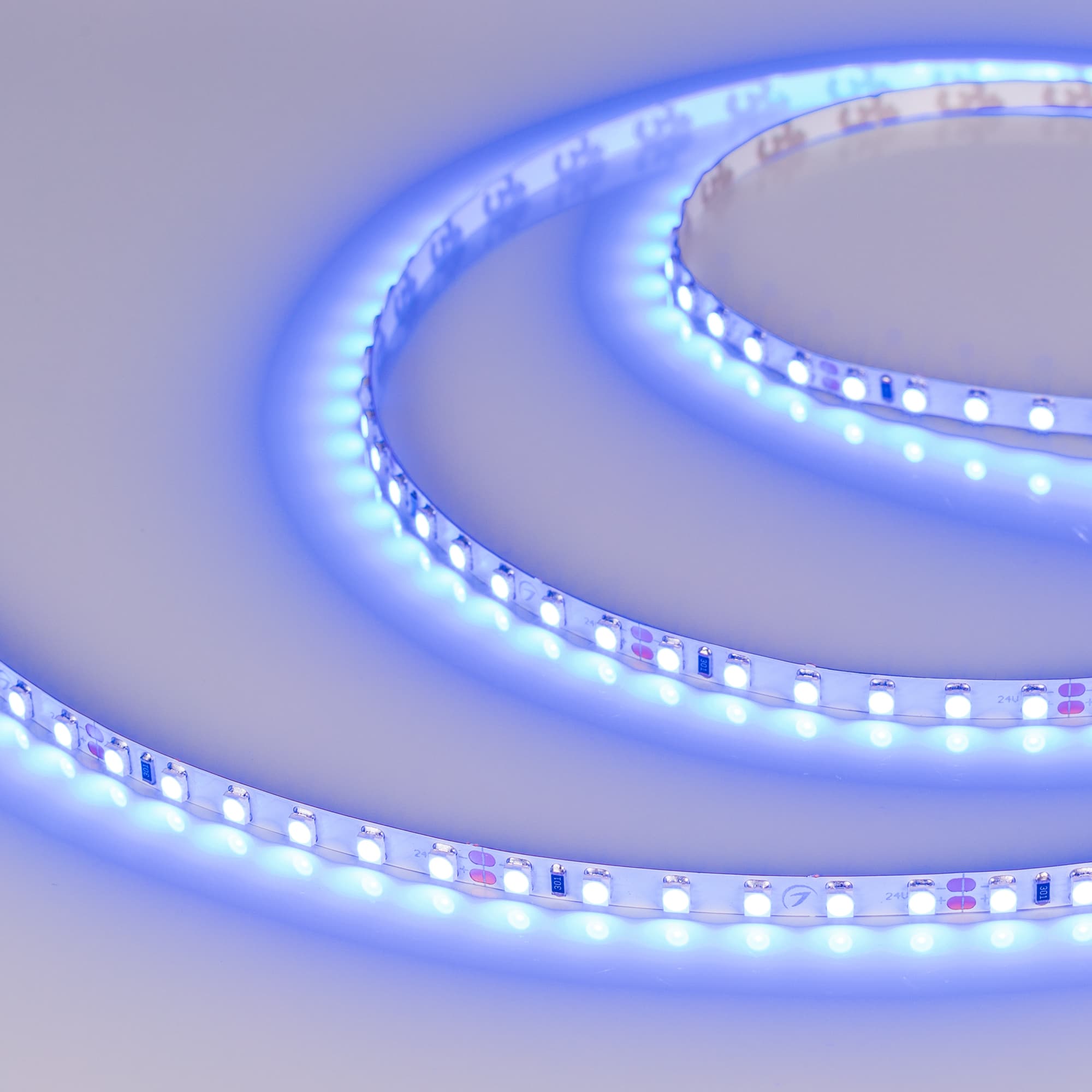 Лента светодиодная 9.6 Вт/м 24В Синий IP20 120LED/м RT-A120-5mm SMD 3528 5 м