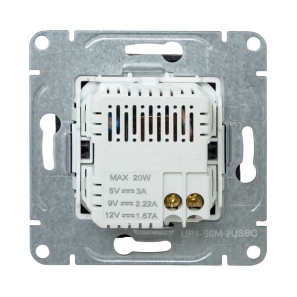 Механизм розетки USB-C - 2шт  мокко Эпика EKF
