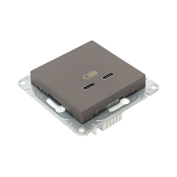 Механизм розетки USB-C - 2шт  мокко Эпика EKF