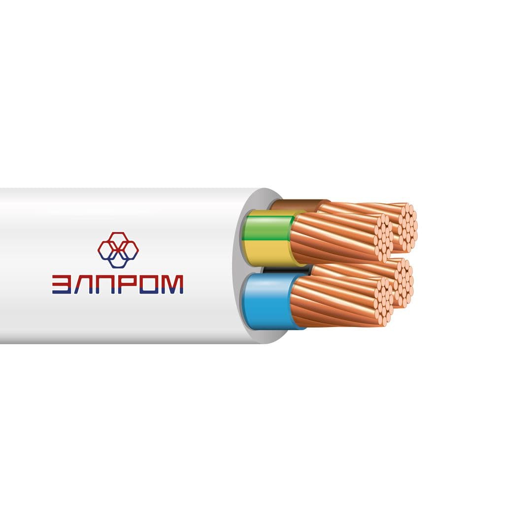 Провод ПВС 4х2.5 белый(100м) ТРТС