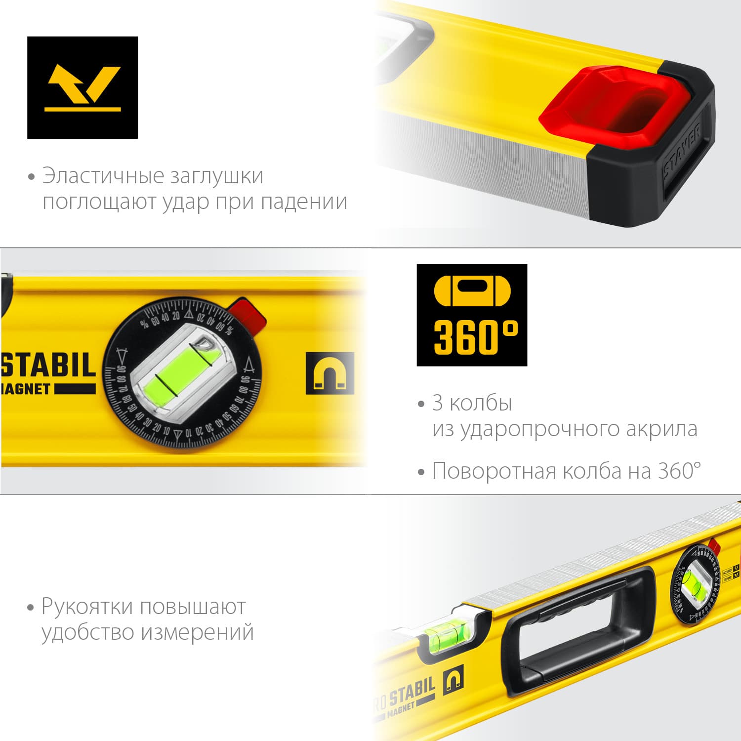 Уровень строительный ProStabil 800 мм