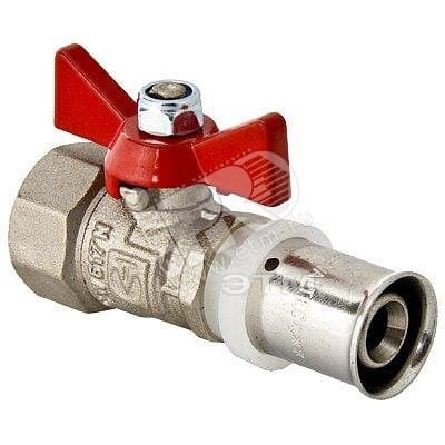 Кран шаровой 16x1/2' ВВ под пресс ручка бабочка