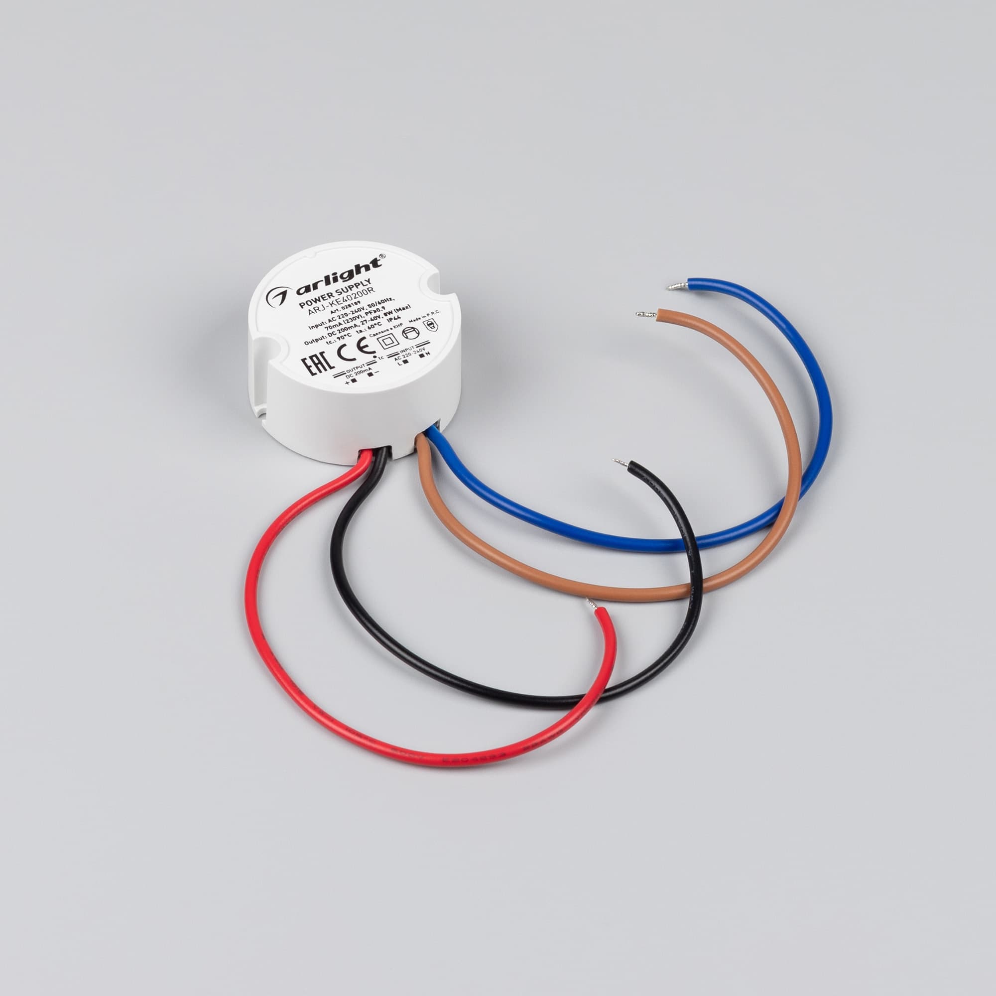 Блок питания ARJ-KE40200R (8W, 200mA, PFC) (ARL, IP44 Пластик, 5 лет)