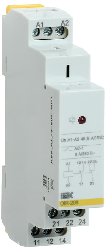 Реле промежуточное OIR 2 контакта (8А) 48 В AC/DC
