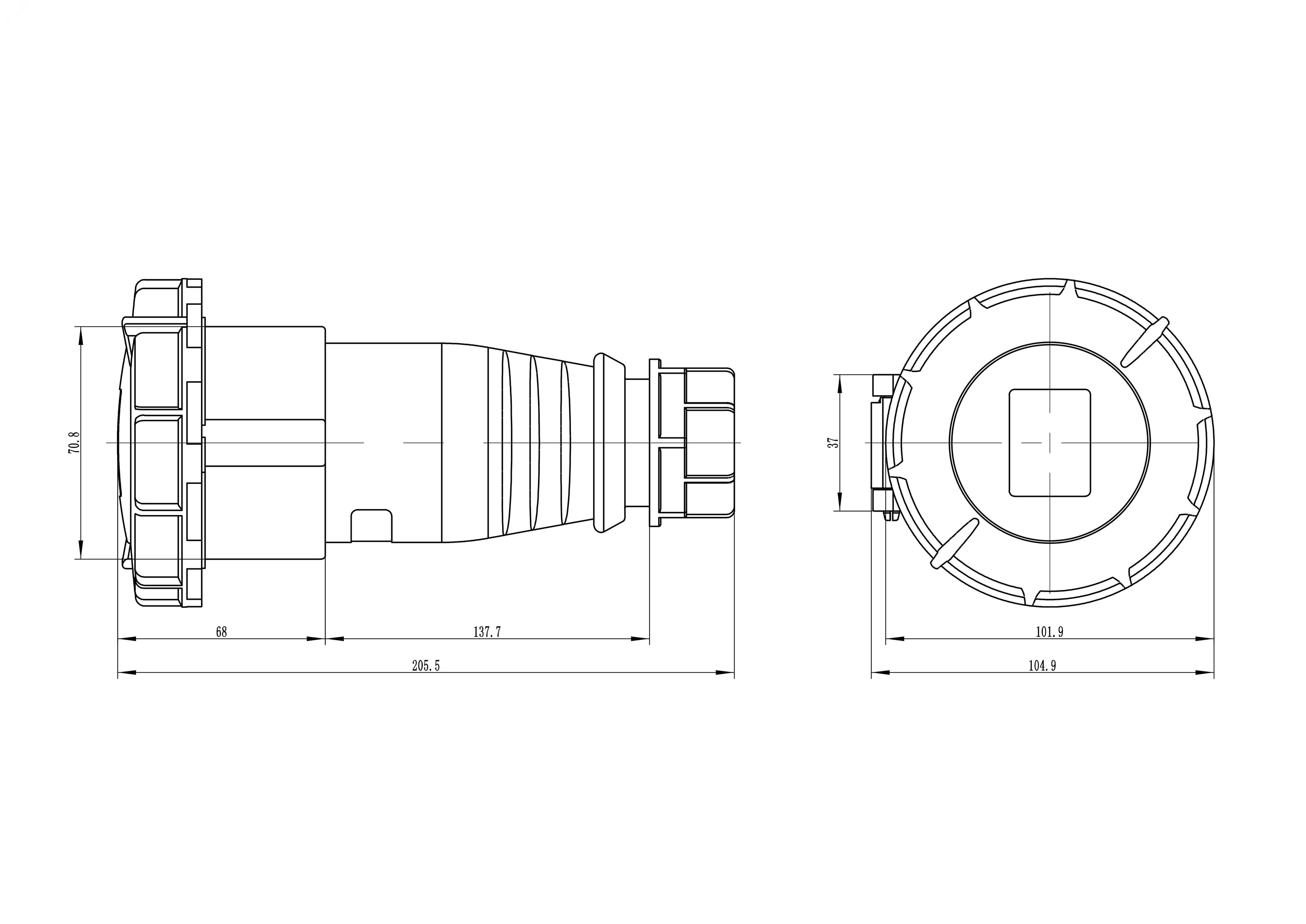 Розетка кабельная IP67 32A 3P+E+N 400V