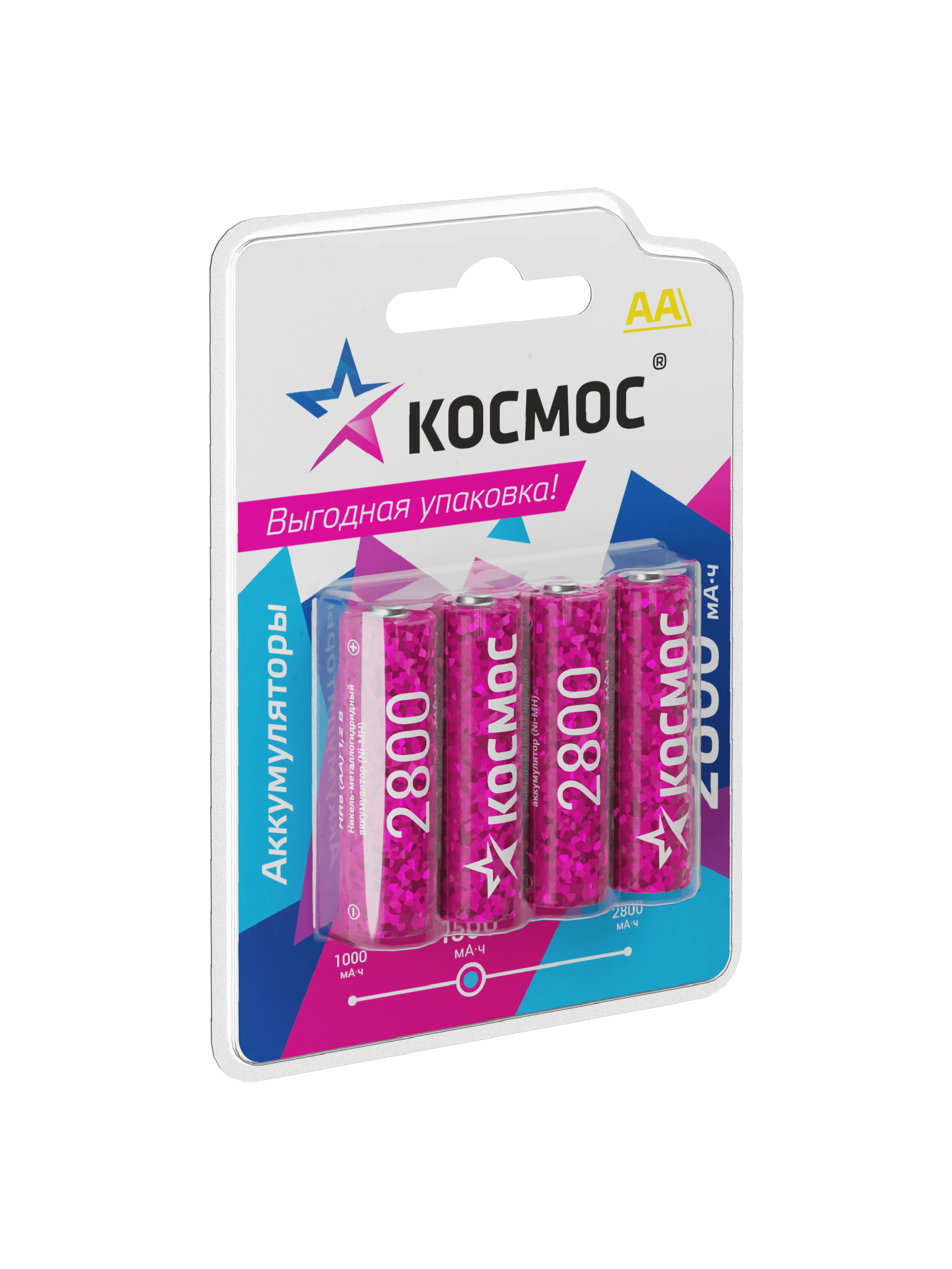 Аккумулятор R6 (АА) 2800mAh Ni-MH 4 на блистере