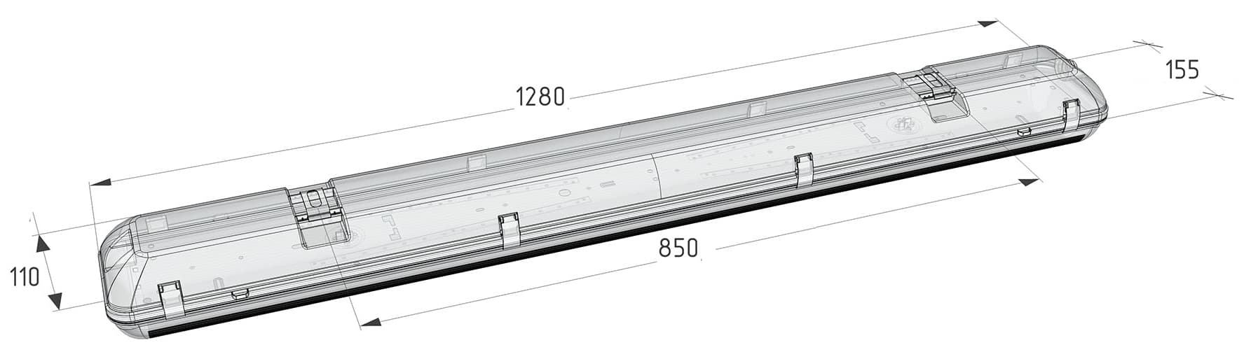 Светильник ДБП-28Вт, IP65, 4000К, 3050Лм, опал