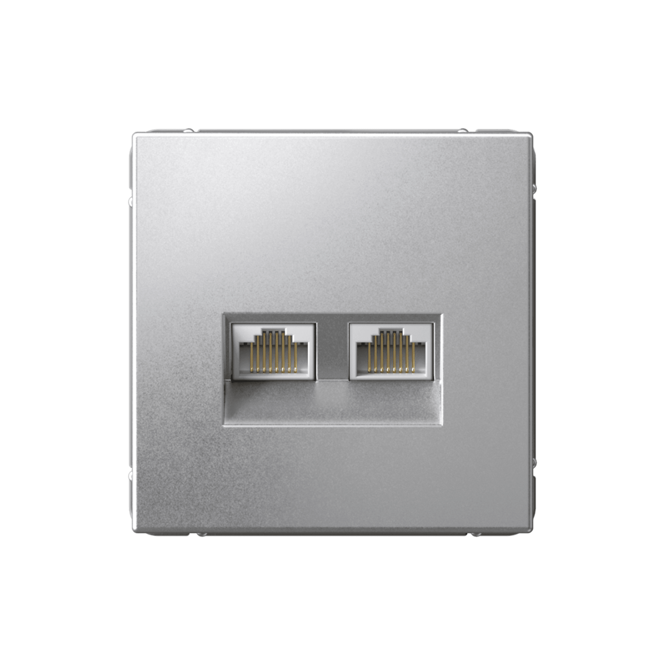 ARTGALLERY РОЗЕТКА двойная компьютерная RJ45+RJ45, кат. 5е, механизм, АЛЮМИНИЙ