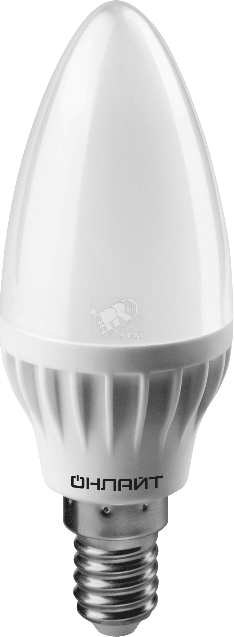 Лампа светодиодная LED 8вт E14 теплый матовая свеча