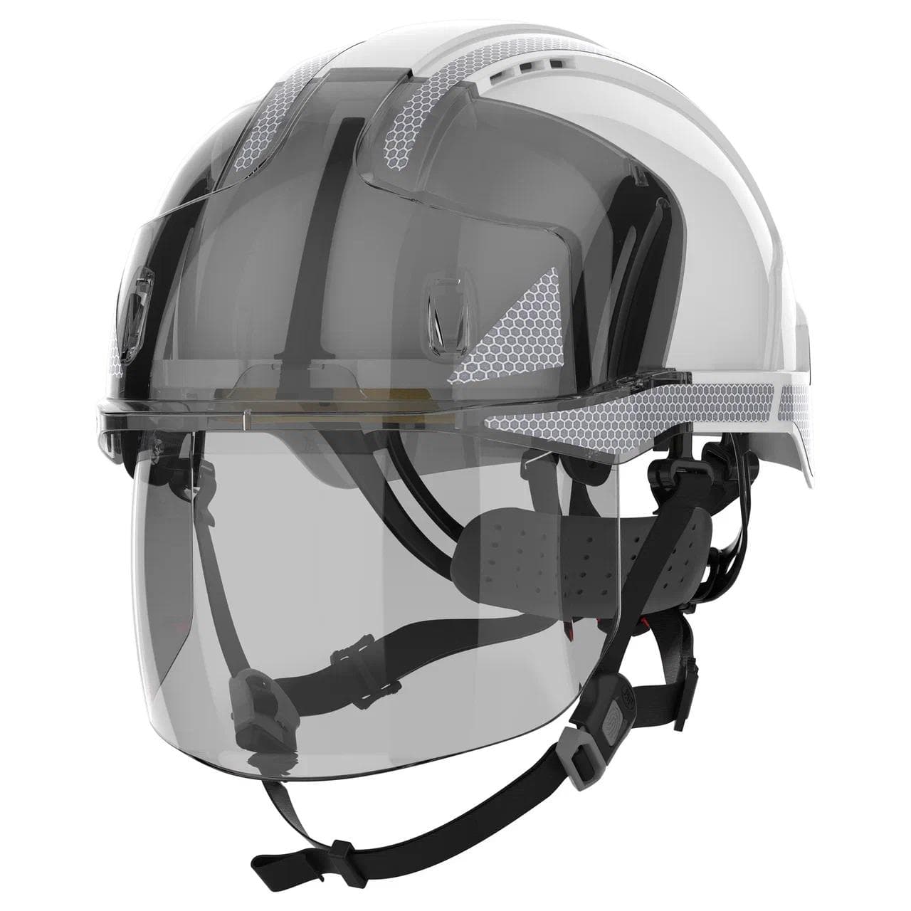 Каска защитная EVO® VISTAshield® с интегрированным лицевым щитком белая