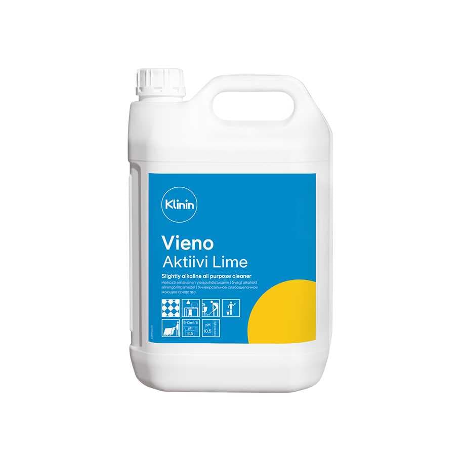 Слабощелочное средство для всех водостойких поверхностей Klinin VIENO AKTIIVI LIME 5л