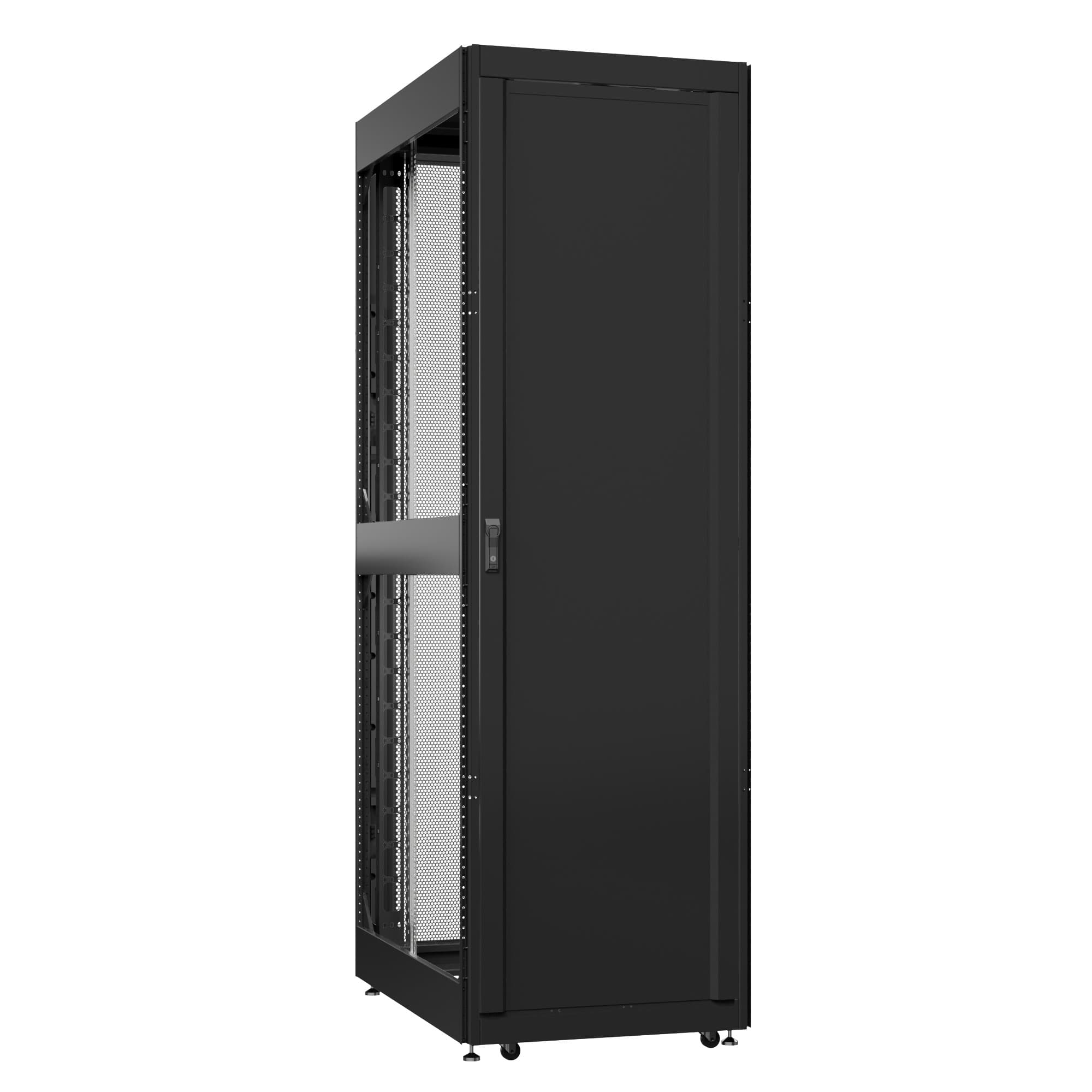 Шкаф серверный 52U 800х1200 передняя дверь: одностворчатая глухой металл IP51. задняя дверь: двустворчатая глухой металл IP51. боковые панели: без. цвет: черный RAL9005