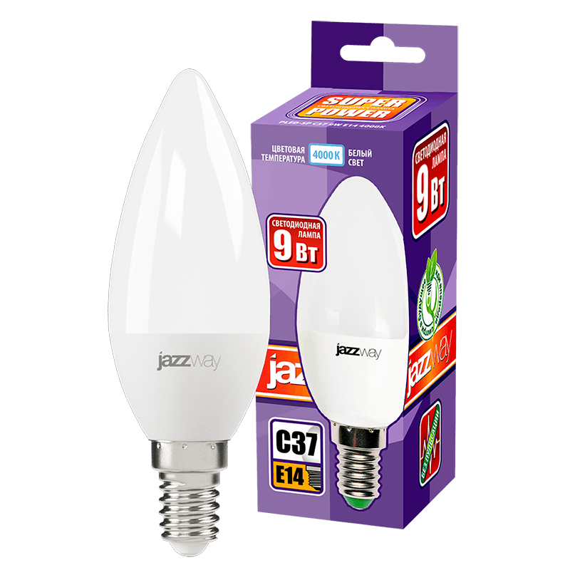 Лампа светодиодная LED 9w E14 4000K свеча