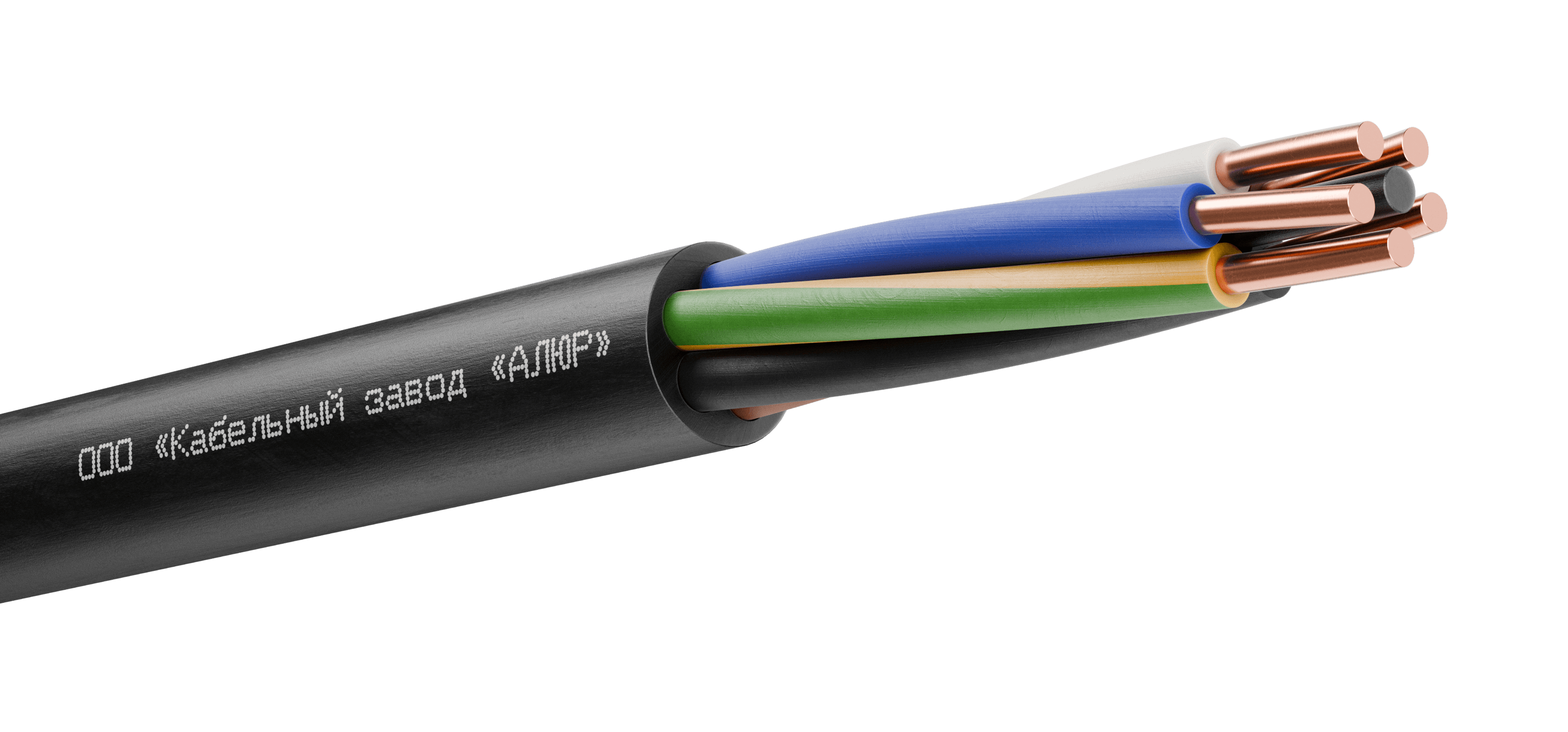 Кабель силовой ВВГнг(А) 5х1.5(ок)(N, PE)-0.660 однопроволочный