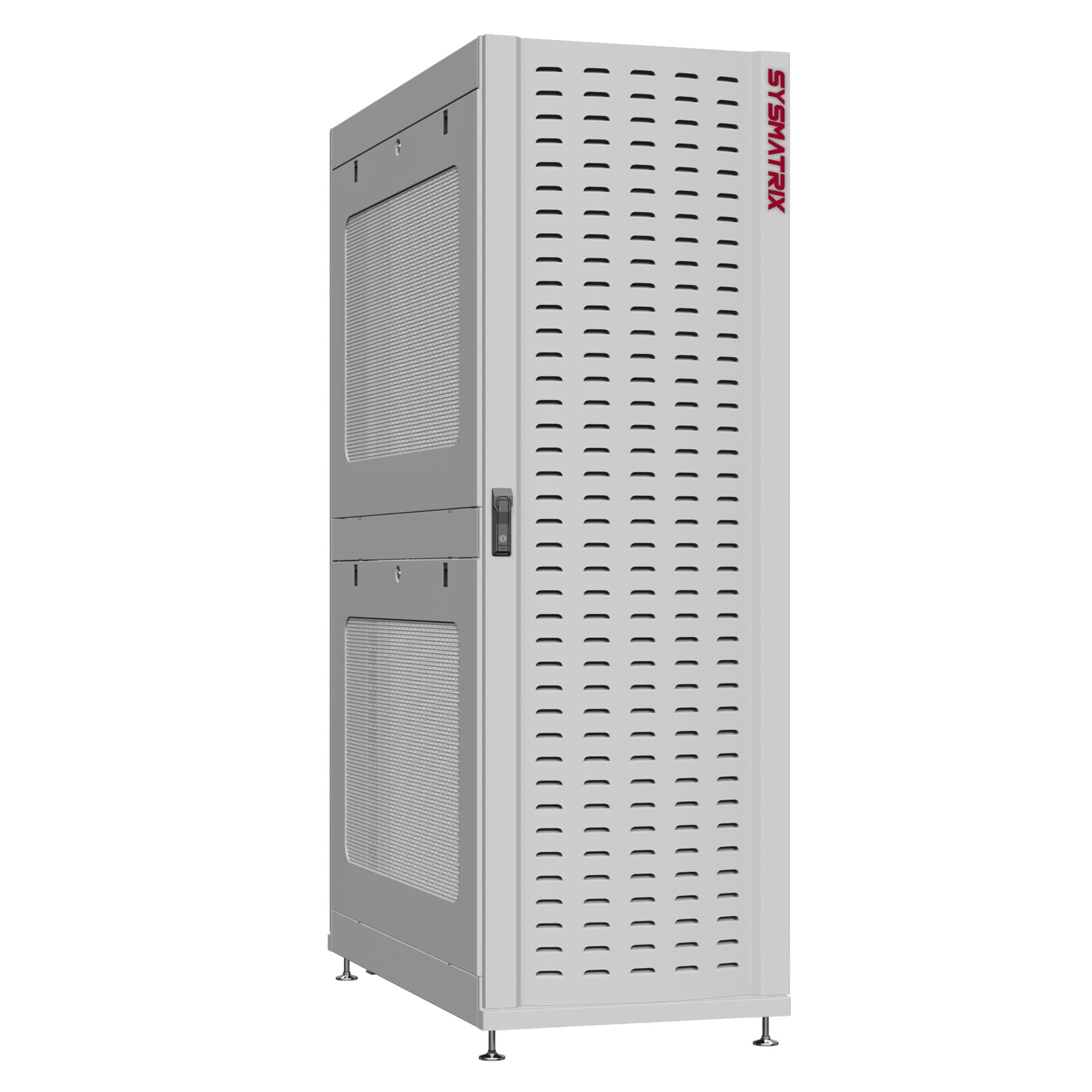 Шкаф серверный 45U 800х1200 передняя дверь: протект IP41. задняя дверь: одностворчатая перфорированная IP20. боковые панели: перфорированные. цвет: серый RAL7035 