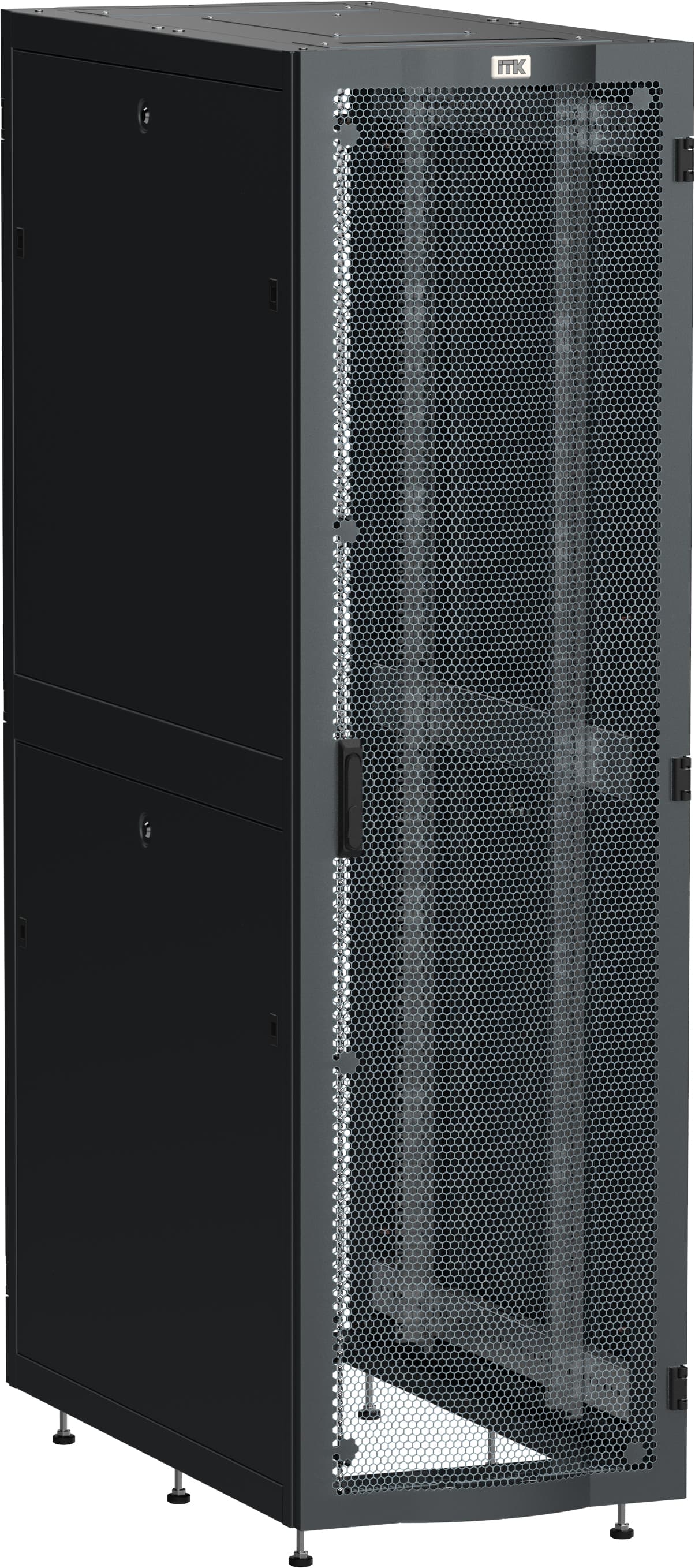 Шкаф серверный ITK LINEA S 19'' 48U 600х1200мм перфорированная дверь черный