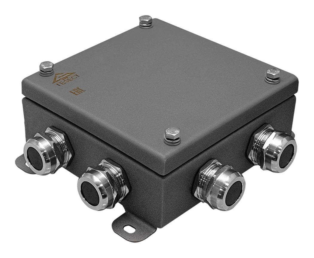 Коробка монтажная огнестойкая КМ-О (16к)-IP66-1515, корпус из нержавеющей стали, количество вводов 8