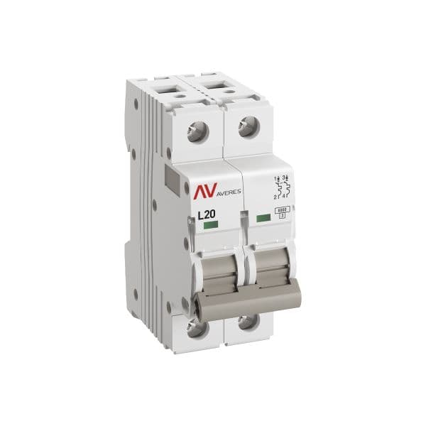 Выключатель автоматический AV-6 2P 20A (L) 6kA AVERES