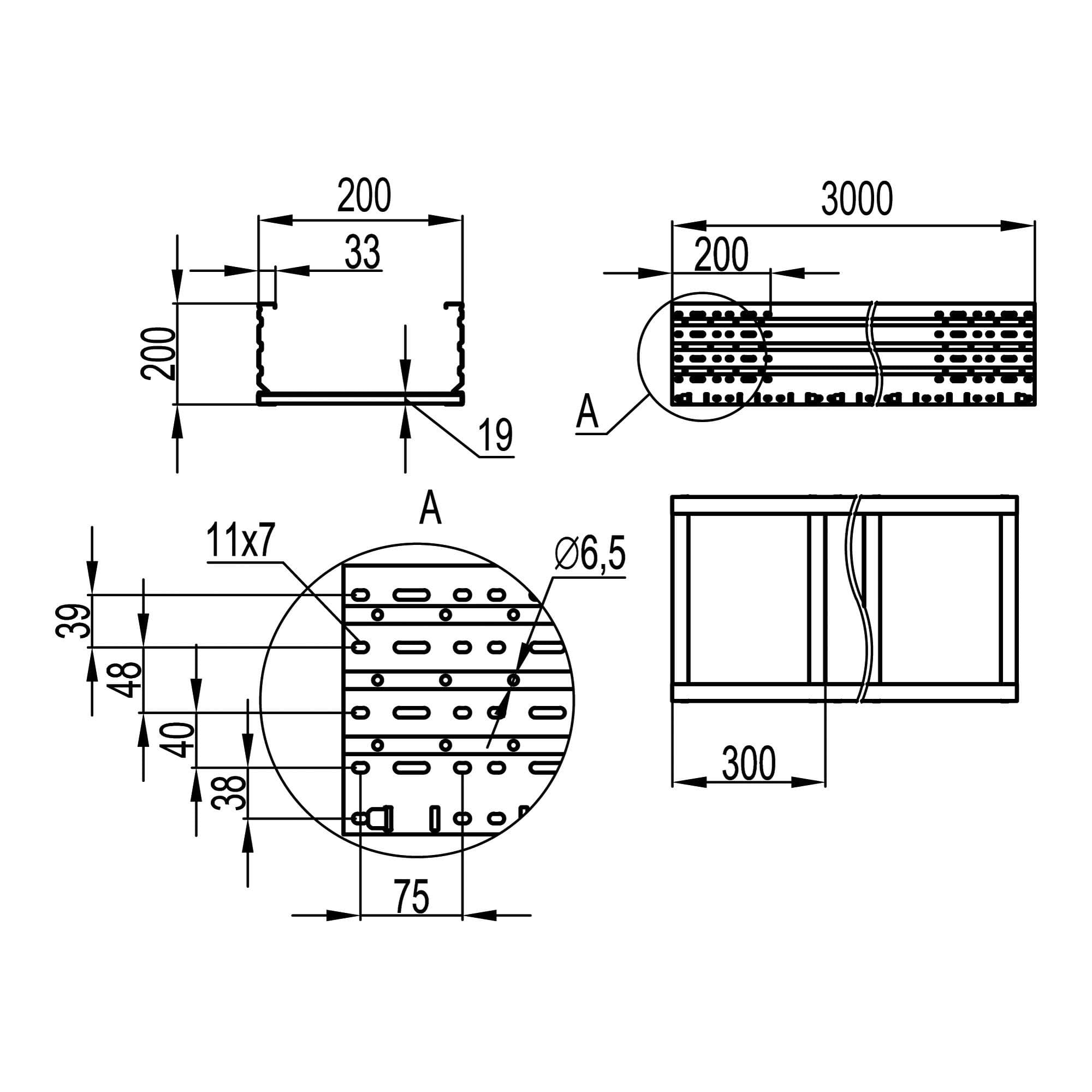 Лоток листовой неперфорированный 200x200