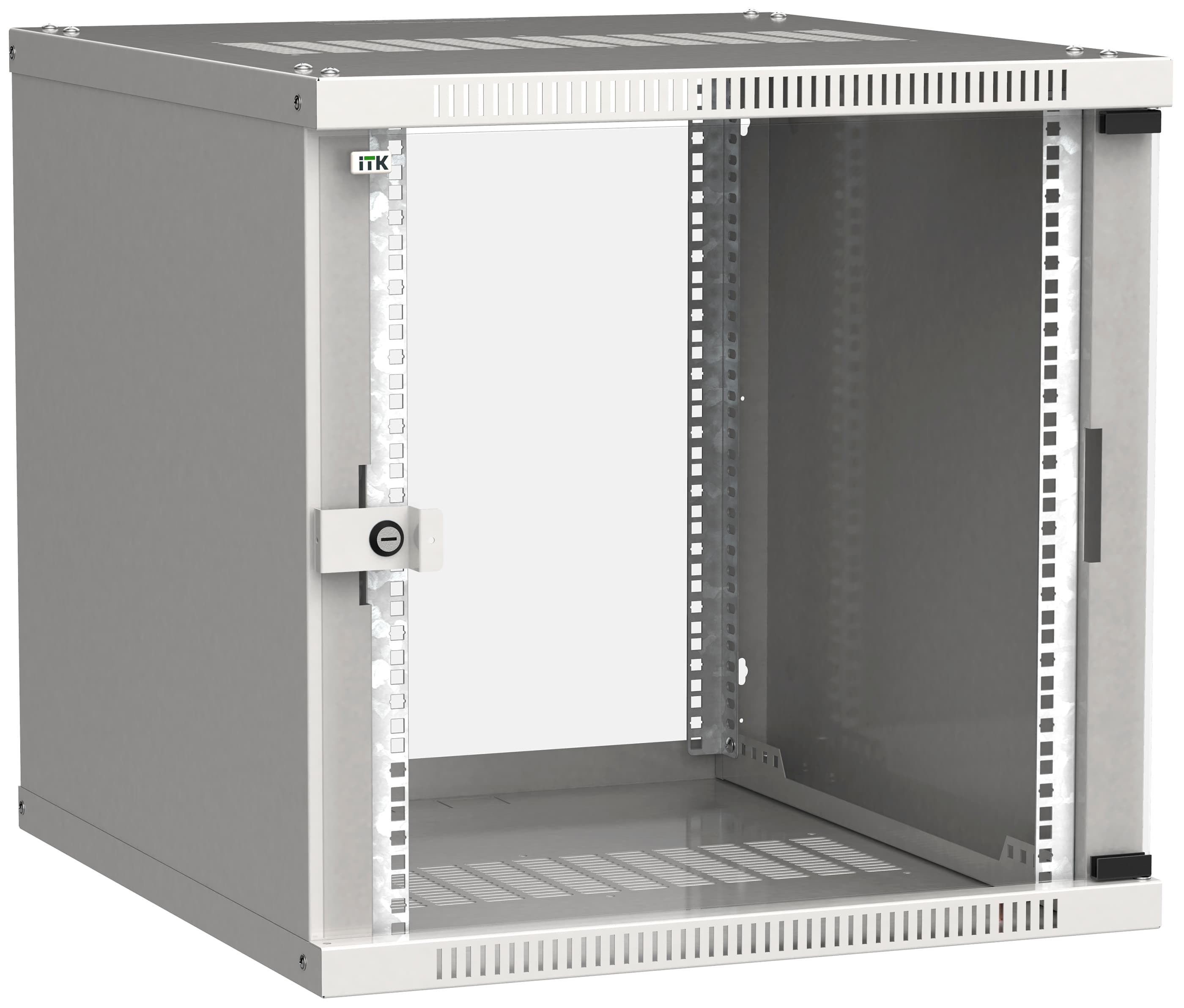 Шкаф LINEA WE 9U 600x650мм дверь стекло серый