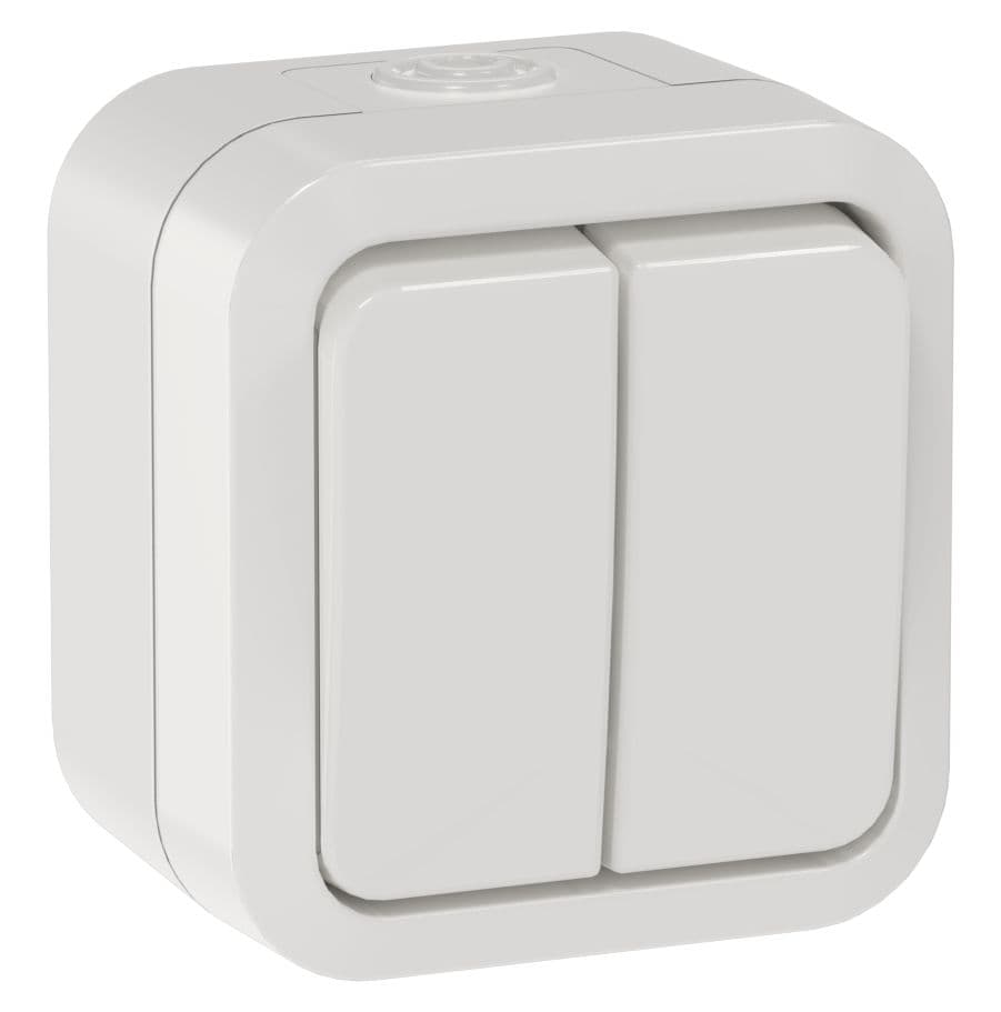 TORS Выключатель двухклавишный 10А IP55 TS305 белый IEK